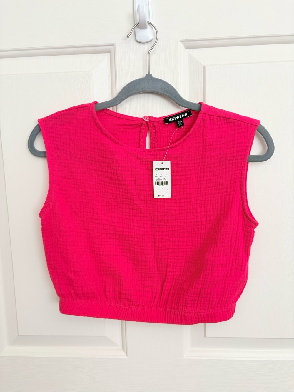 Express Hot Pink Cropped Sleeveless Top